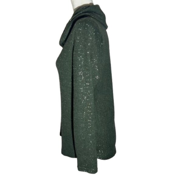 Emily Daniels Green Cowl Neck Sweater - Size Small - Picture 4 of 8